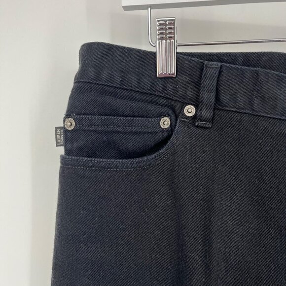 Lauren Ralph Lauren Womens Straight Leg Jeans Size 16 Black Denim Casual Rigid - Picture 3 of 7